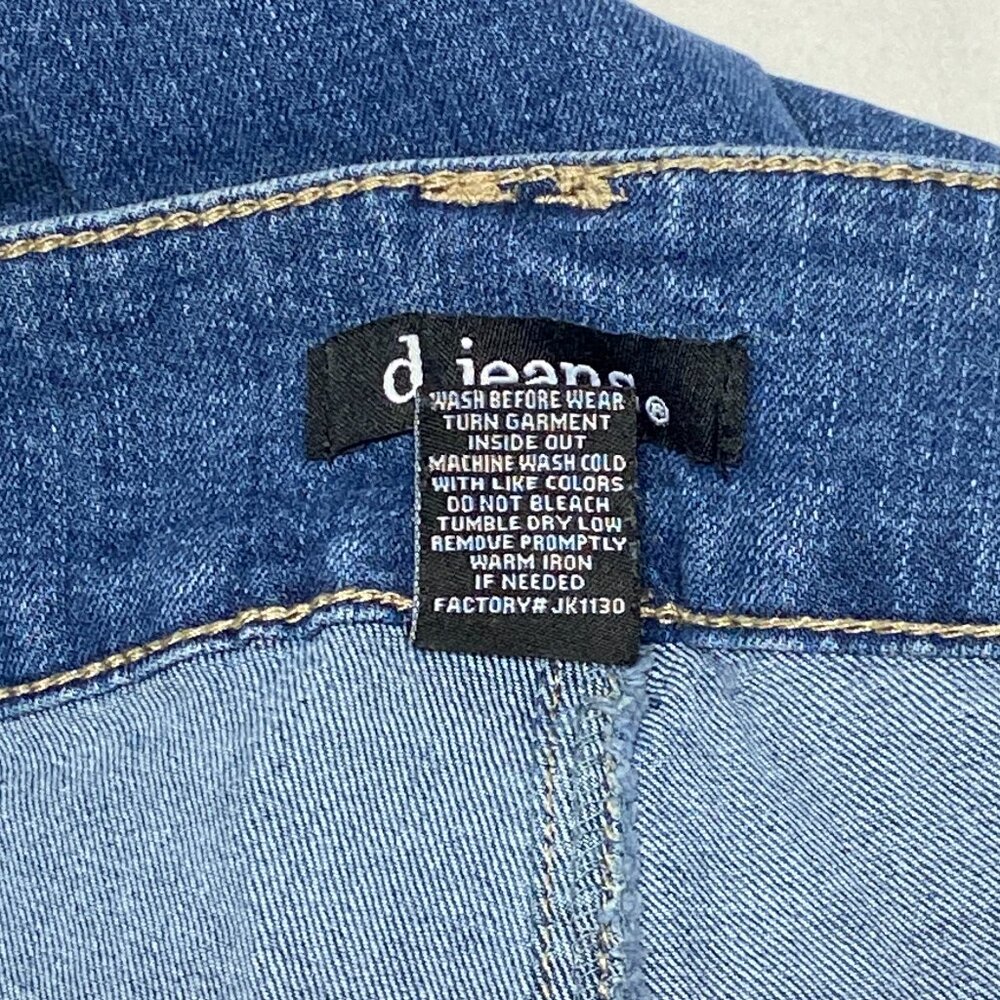 D Jeans High Wide Waistband Bootcut Stretch Denim Jeans Faded Medium Wash 8 - Picture 12 of 12